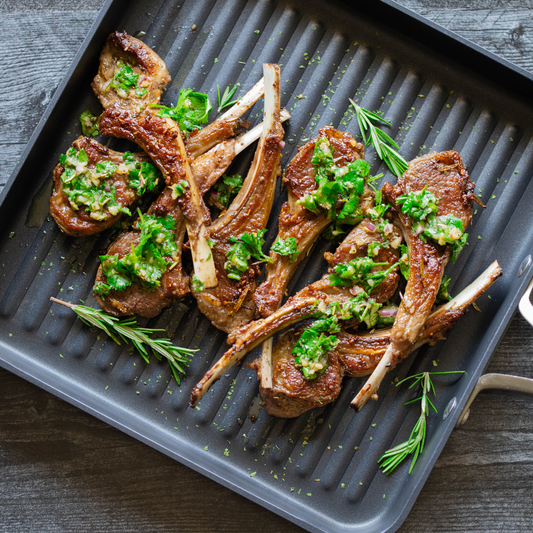 Grilled Lamb Chops with Homemade Herb Chimichurri