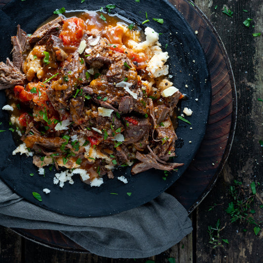Pulled Grass-Fed Angus Beef Rump Goulash with Pap and Gravy